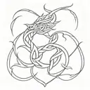 basic celtic knot dragon tattoo design idea