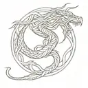 basic celtic knot dragon tattoo design idea