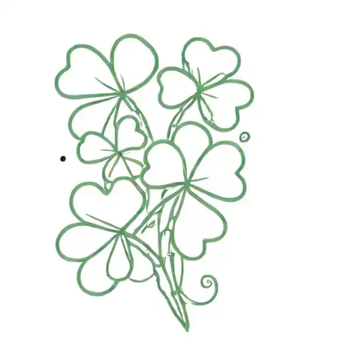 bouquet of clovers where theres is one 4 leaf clover  tattoo design idea