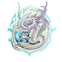 dragon with Jesus Christ on top smoking weed tattoo design idea
