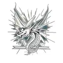 dragon with Jesus Christ on top smoking weed tattoo design idea
