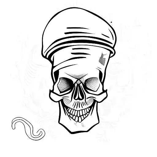 Skull mushroom tattoo design idea