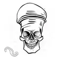 Skull mushroom tattoo design idea