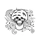 Skull mushroom tattoo design idea