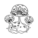 Skull mushroom tattoo design idea