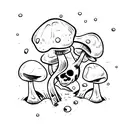 Skull mushroom tattoo design idea