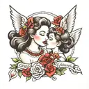 mother daughter tattoo design idea