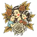 mother daughter tattoo design idea