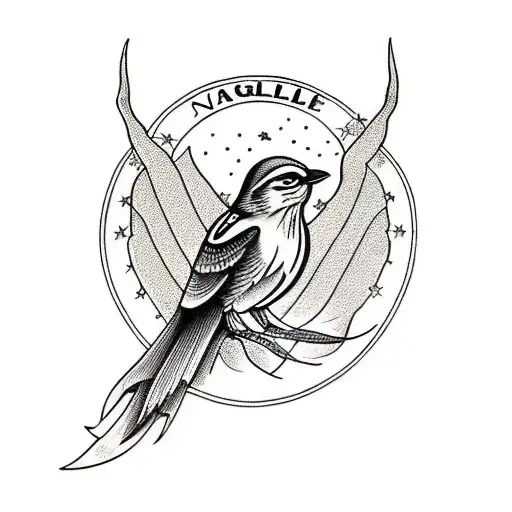 Nightingale sings tattoo design idea