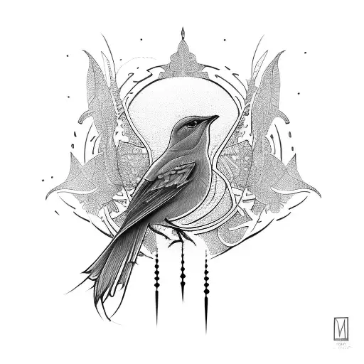 Nightingale sings tattoo design idea