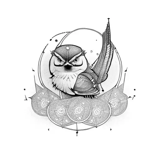 Nightingale sing song tattoo design idea