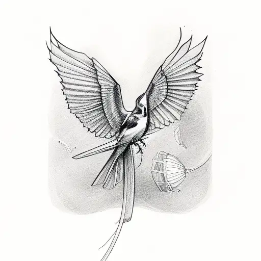 Nightingale sings tattoo design idea