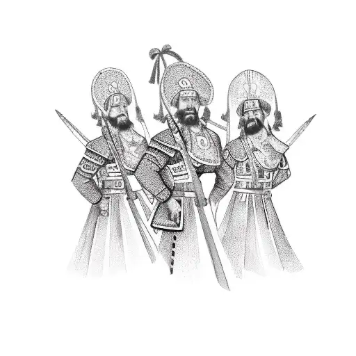 cossacks in mexican setup tattoo design idea