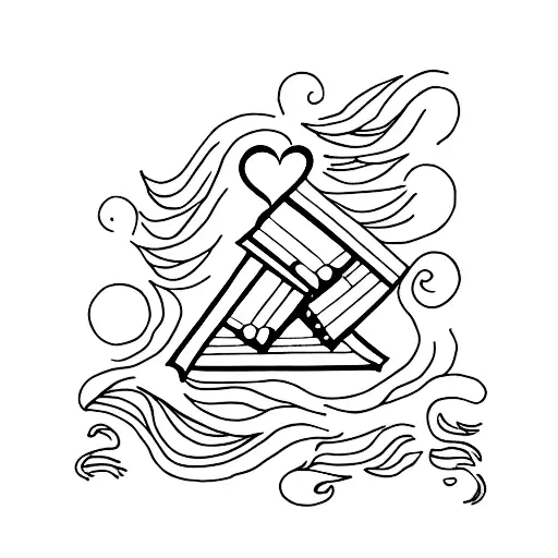 A minimalist tattoo of a bookshelf filled with fantasy and romance novels tattoo design idea