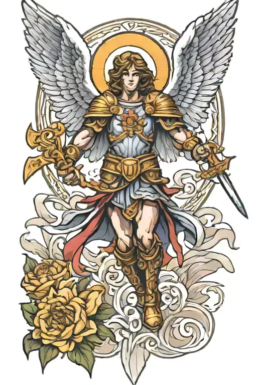 st michael the archangel heroes tattoo design idea