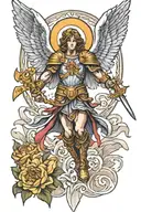 st michael the archangel heroes tattoo design idea