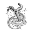 snake eating itself tattoo design idea