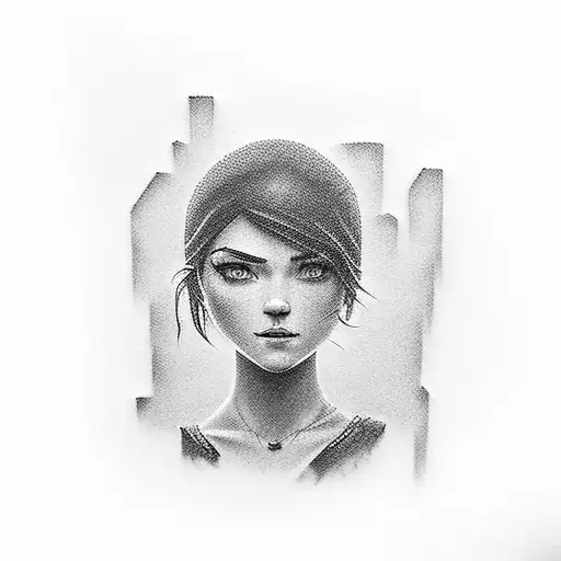 Letty written in brick wall tattoo design idea