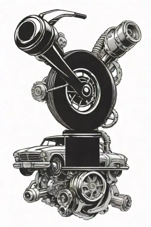 car parts tattoo design idea
