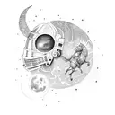 knight with a cresent moon tattoo design idea