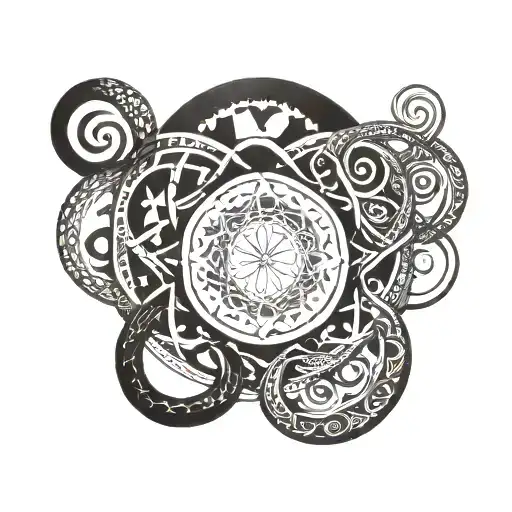 infinity circle tattoo with names incorporated tattoo design idea