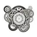 infinity circle tattoo with names incorporated tattoo design idea