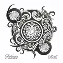 infinity circle tattoo with names incorporated tattoo design idea