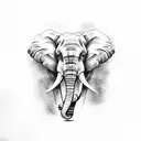 elephant with trees and england tattoo design idea