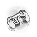 A video game controller intertwined with a car engine tattoo design idea