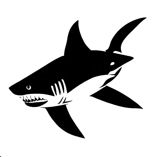 Outline of a shark, that sheds a tear tattoo design idea