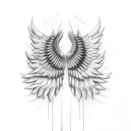A pair of wings made out of barbecued ribs tattoo design idea