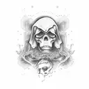 cosmic grim reaper tattoo design idea