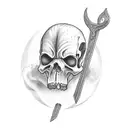 cosmic grim reaper tattoo design idea