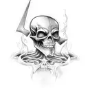 cosmic grim reaper tattoo design idea
