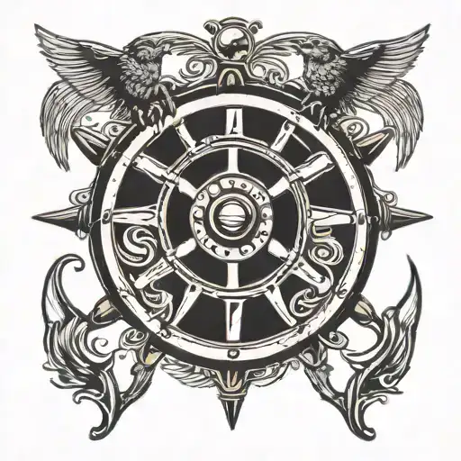 Steering wheel tattoo design idea