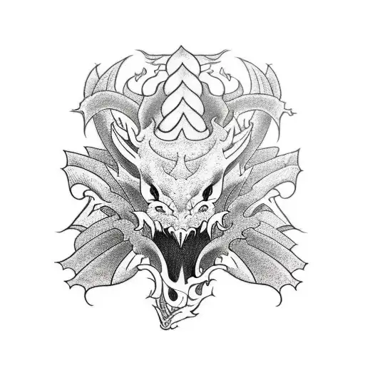 Dragon vs Fenix tattoo design idea