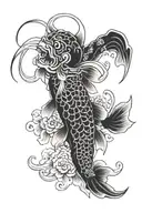 Mascara Oni and a Koi carp tattoo design idea