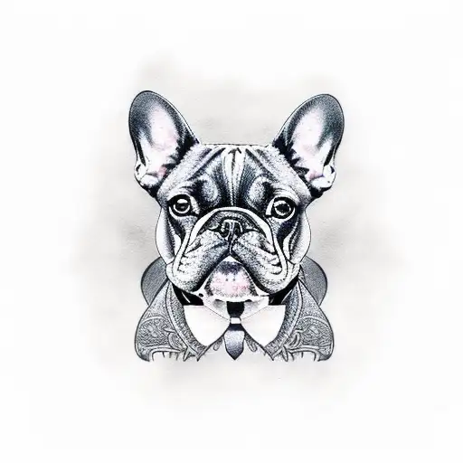french bulldog  tattoo design idea