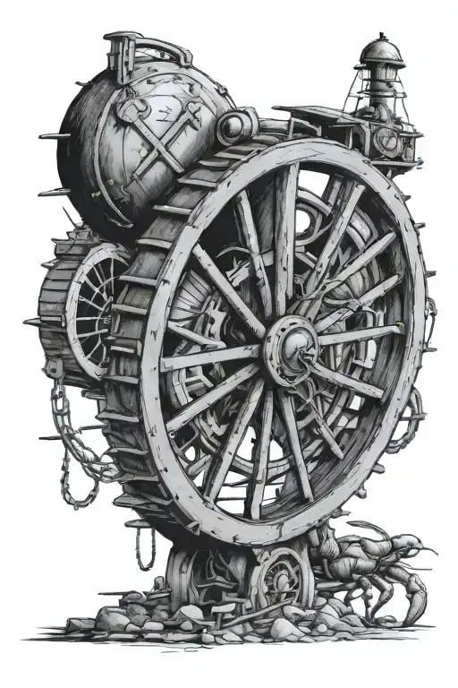 4 star 1 moon roman numerals lobster train wagon wheel character tattoo design idea
