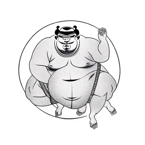 sumo wrestler tattoo design idea