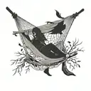 representación de not even ghosts are this empty hammock tattoo design idea