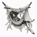 representación de not even ghosts are this empty hammock tattoo design idea