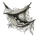representación de not even ghosts are this empty hammock tattoo design idea