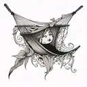 representación de not even ghosts are this empty hammock tattoo design idea