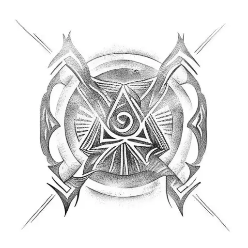 A tribal tattoo of spells made of runes tattoo design idea