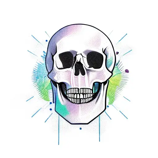 building skull tattoo design idea