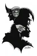 Decebal and Caesar portrait face to face tattoo design idea