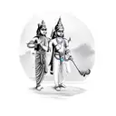 lord krishna instructing arjuna from bhagavad gita tattoo design idea