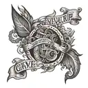 you never give up, never back down  tattoo design idea