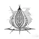 native arrowhead teepee  tattoo design idea